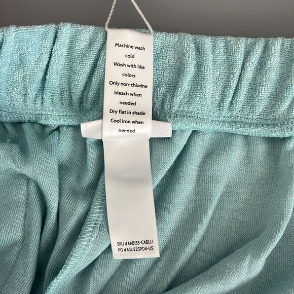 NWT Andie Swim The lbo Terry Cover-Up Pants in Cablu Blue Size S - Picture 10 of 12